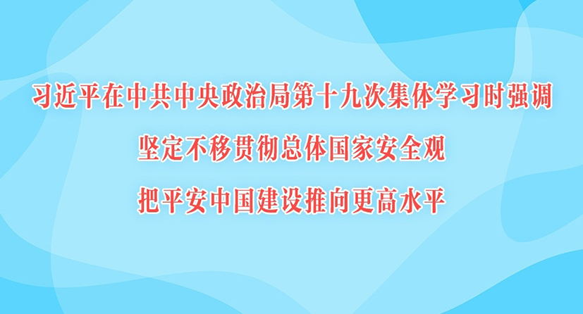 習(xí)近平在中共中央政治局第十九次集體學(xué)習(xí)時(shí)強(qiáng)調(diào) 堅(jiān)定不移貫徹總體國(guó)家安全觀(guān) 把平安中國(guó)建設(shè)推向更高水平
